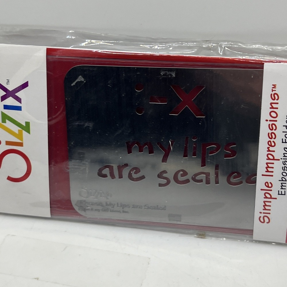 SIZZIX Simple Impressions Embossing Folder GLAMOUR GIRL & MY LIPS‎ ARE SEALED - Picture 2 of 5